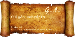 Gulyás Ambrózia névjegykártya